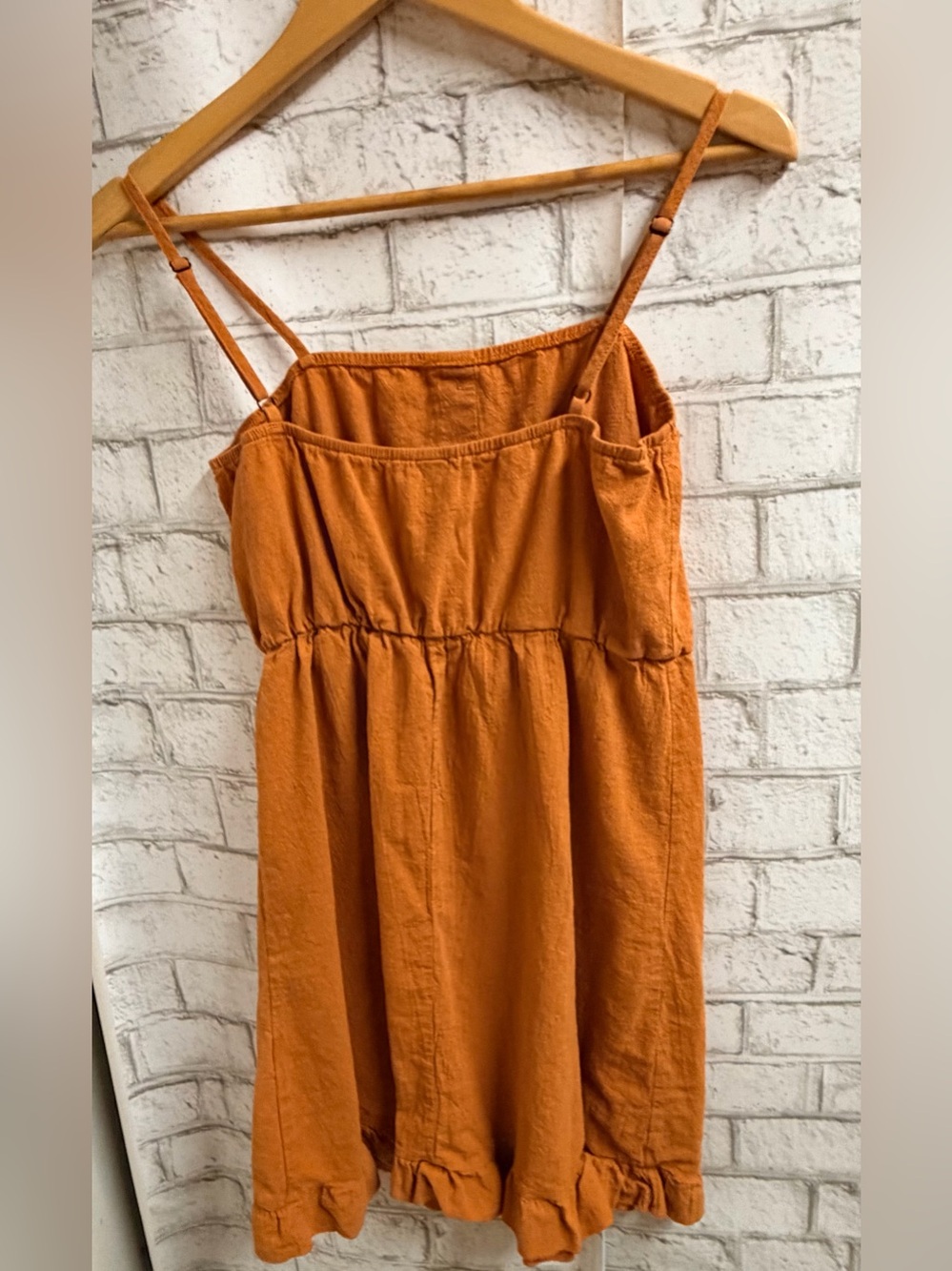Orange/Rust Ruffle Spaghetti Strap Sundress - Picture 2 of 6